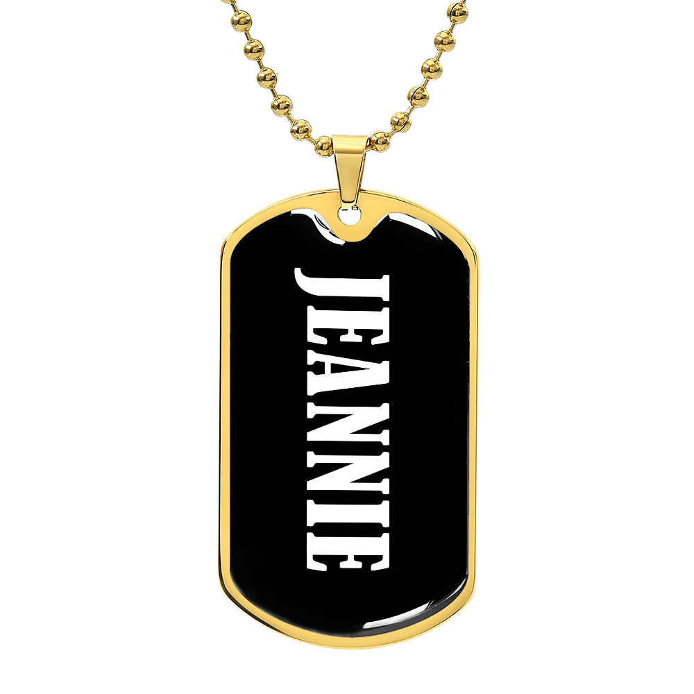 Jeannie v03 - 18k Gold Finished Luxury Dog Tag Necklace