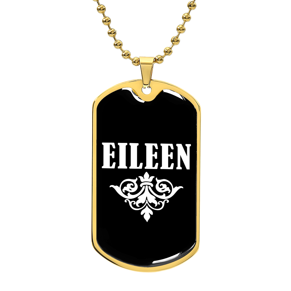 Eileen v03a - 18k Gold Finished Luxury Dog Tag Necklace