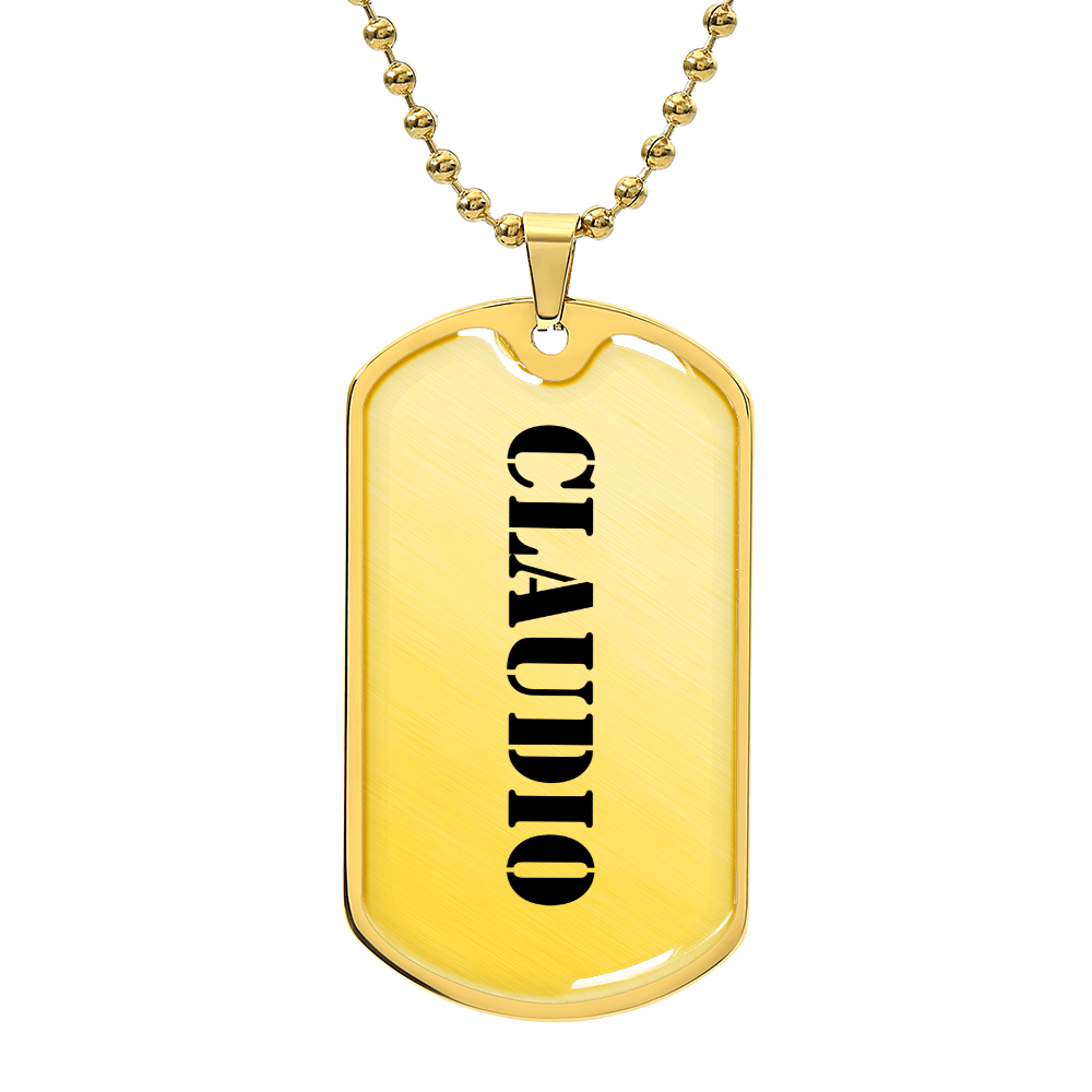 Claudio - 18k Gold Finished Luxury Dog Tag Necklace
