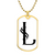 Initial L v001-34 - 18k Gold Finished Luxury Dog Tag Necklace