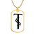 Initial T v001-34 - 18k Gold Finished Luxury Dog Tag Necklace