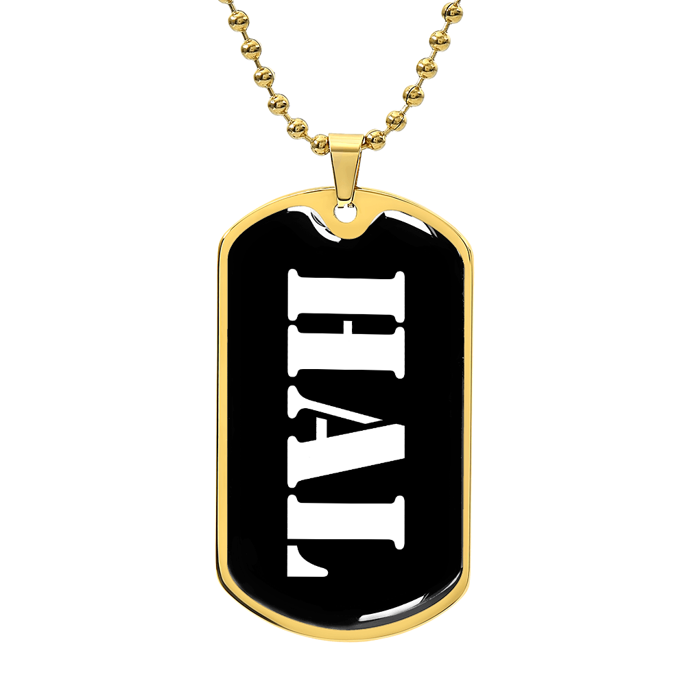 Hal v3 - 18k Gold Finished Luxury Dog Tag Necklace