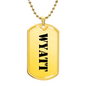 Wyatt - 18k Gold Finished Luxury Dog Tag Necklace