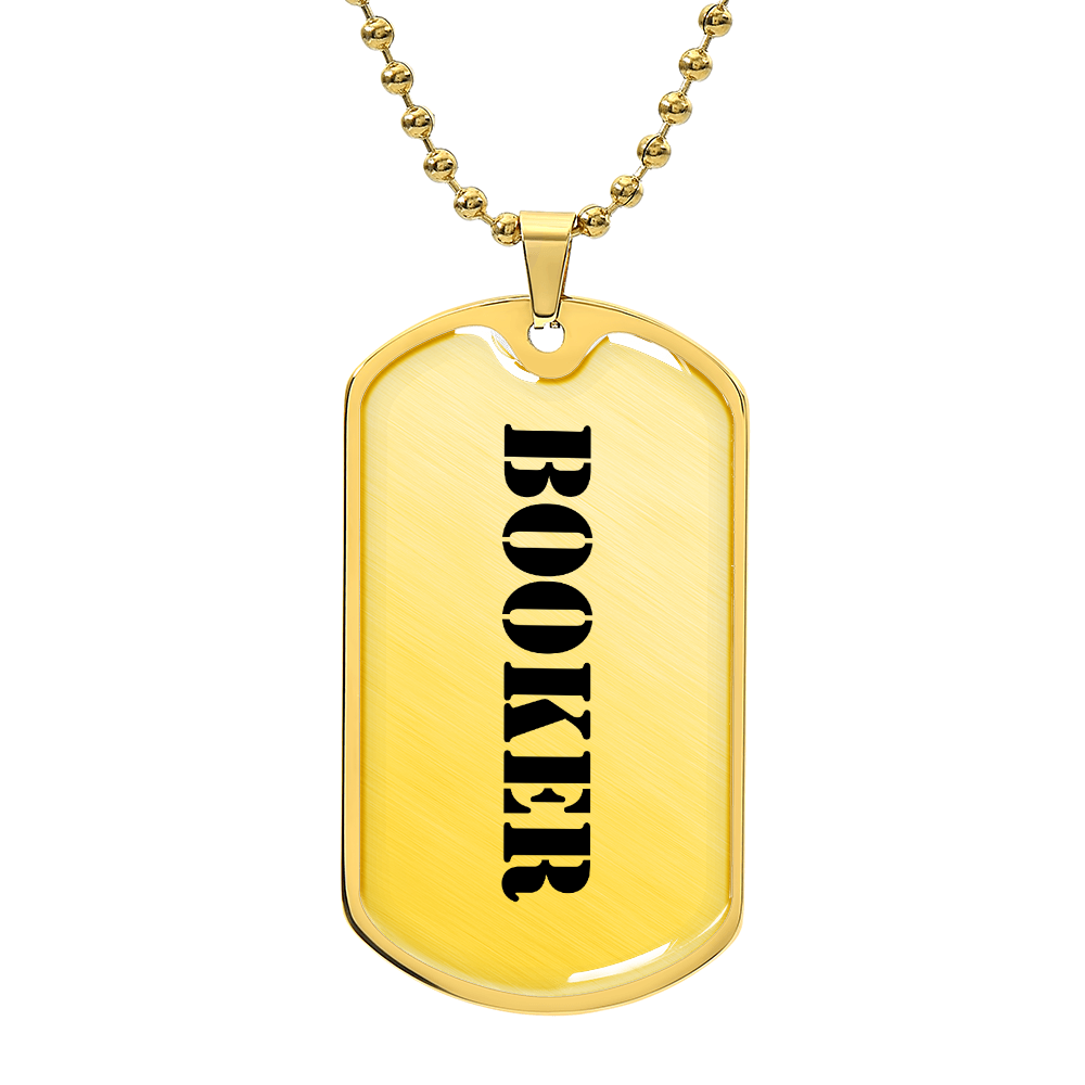 Booker - 18k Gold Finished Luxury Dog Tag Necklace