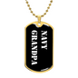 Navy Grandpa v3 - 18k Gold Finished Luxury Dog Tag Necklace