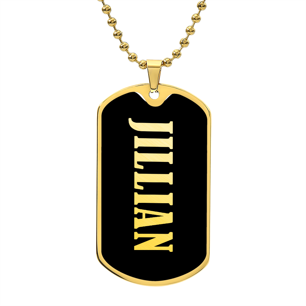 Jillian v02 - 18k Gold Finished Luxury Dog Tag Necklace
