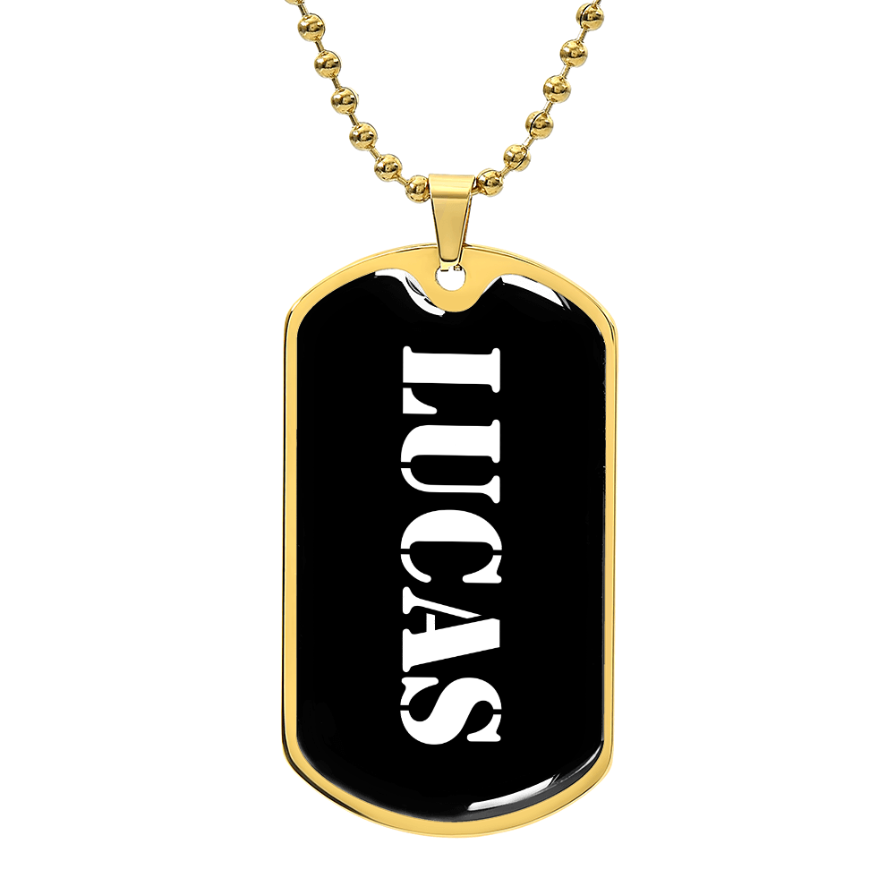 Lucas v3 - 18k Gold Finished Luxury Dog Tag Necklace