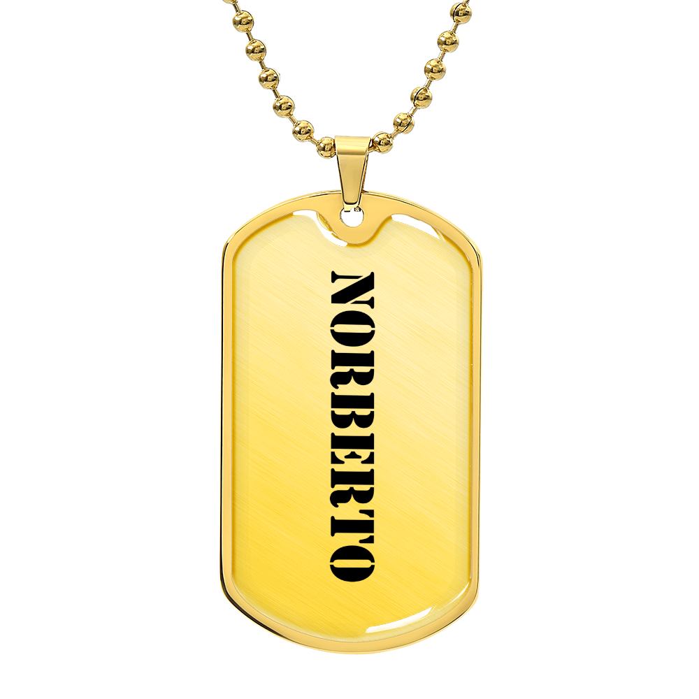 Norberto - 18k Gold Finished Luxury Dog Tag Necklace