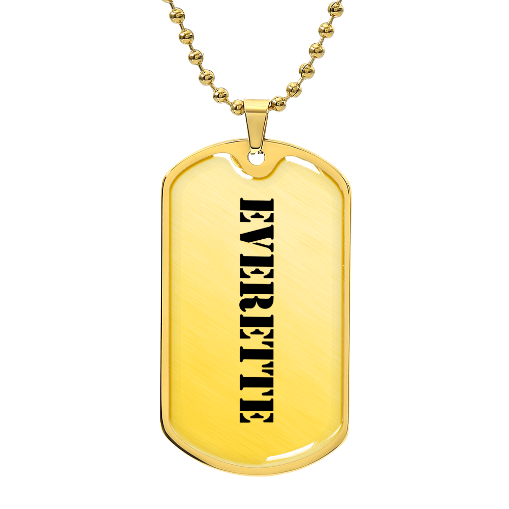Everette - 18k Gold Finished Luxury Dog Tag Necklace