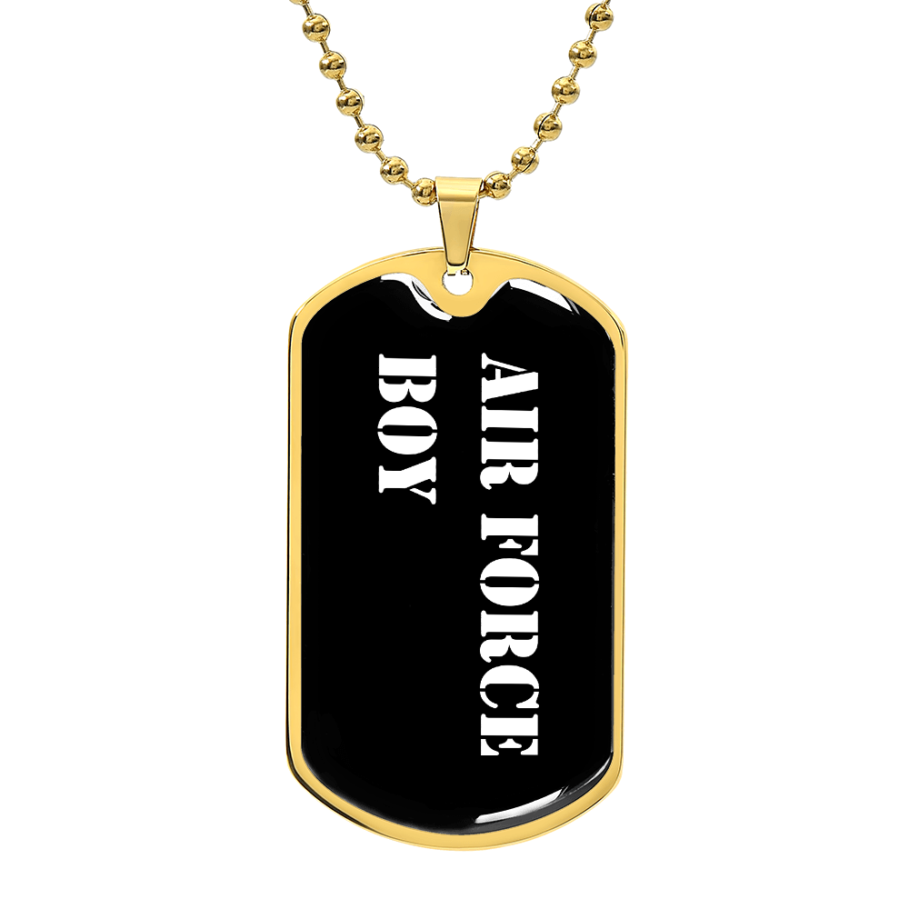 Air Force Boy v3 - 18k Gold Finished Luxury Dog Tag Necklace