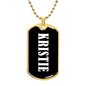 Kristie v03 - 18k Gold Finished Luxury Dog Tag Necklace