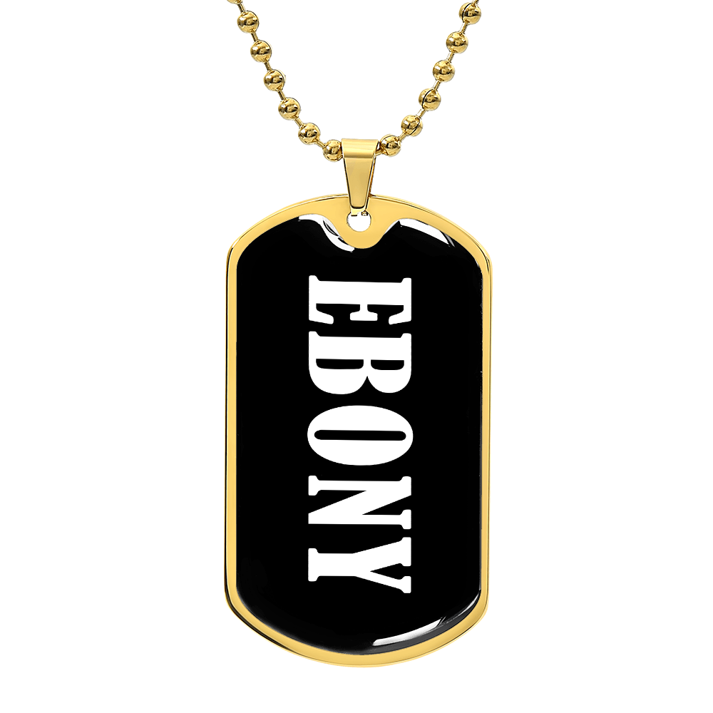 Ebony v03 - 18k Gold Finished Luxury Dog Tag Necklace