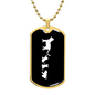 Mama Cat With 3 Kittens v3 - 18k Gold Finished Luxury Dog Tag Necklace