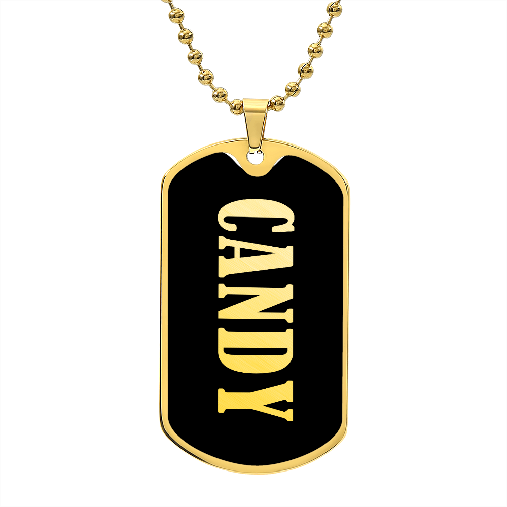 Candy v02 - 18k Gold Finished Luxury Dog Tag Necklace
