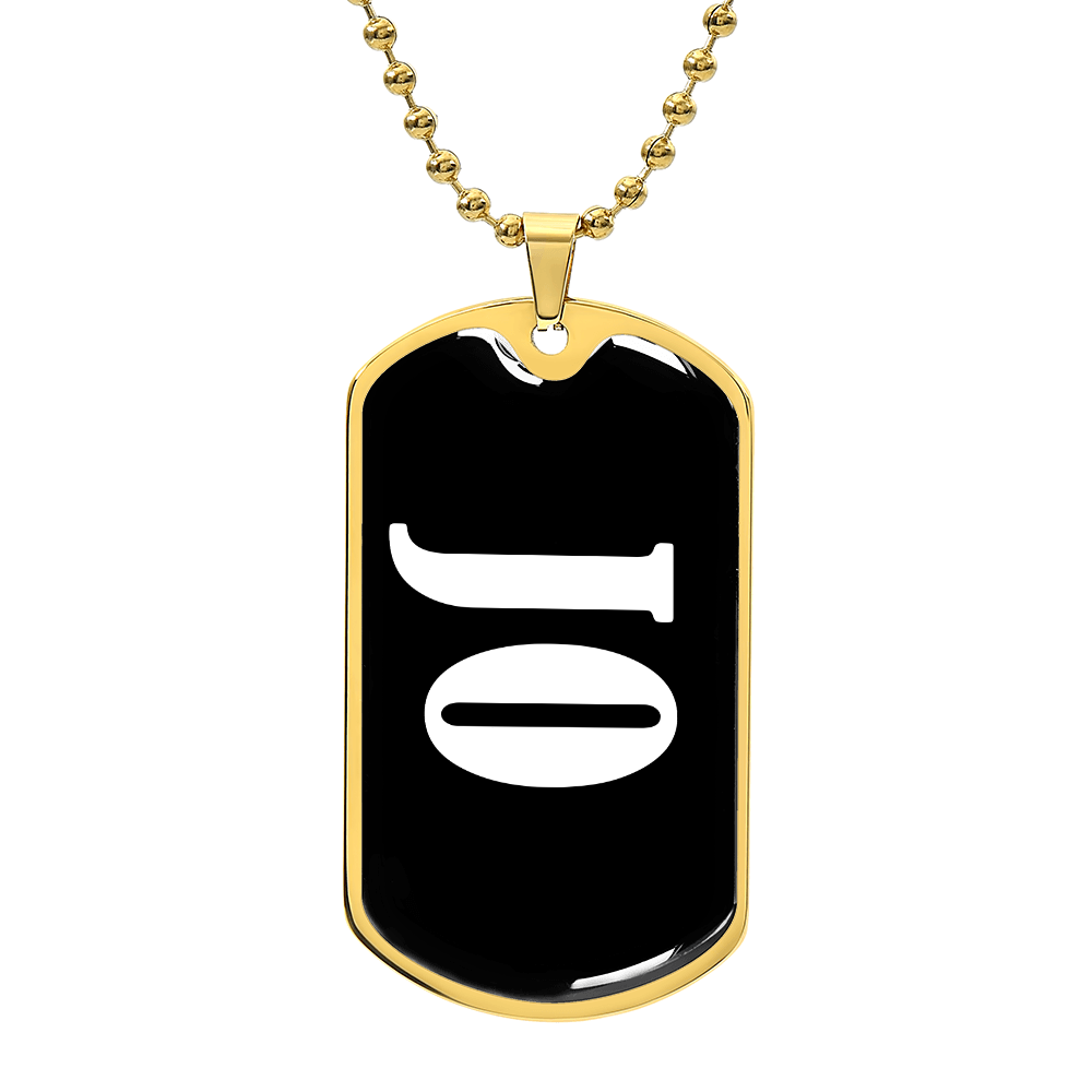 Jo v01w - 18k Gold Finished Luxury Dog Tag Necklace