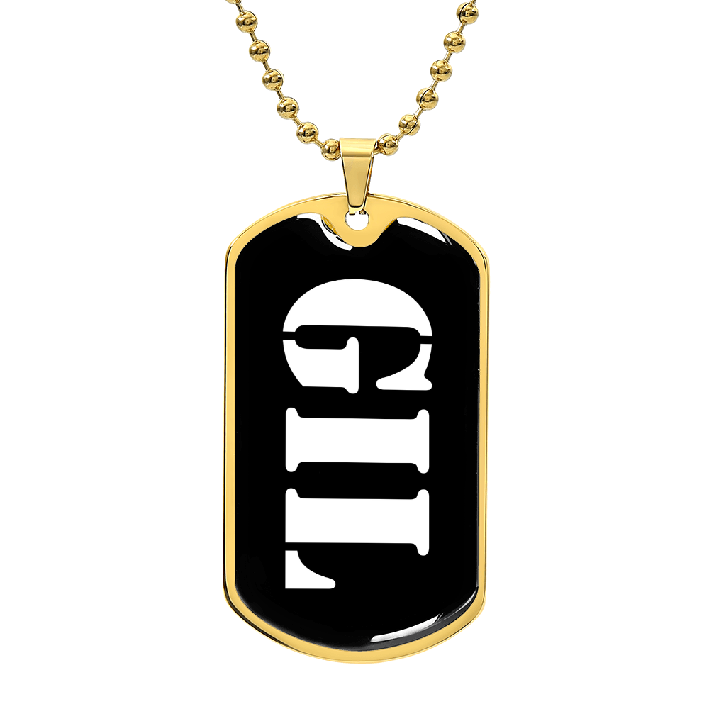 Gil v3 - 18k Gold Finished Luxury Dog Tag Necklace