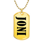 Joni v01 - 18k Gold Finished Luxury Dog Tag Necklace