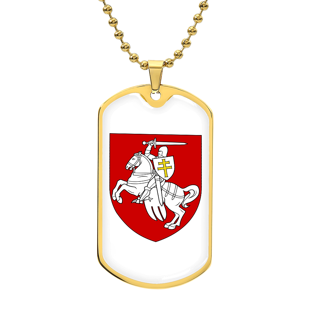 Pahonia (Belarus) v2 - 18k Gold Finished Luxury Dog Tag Necklace