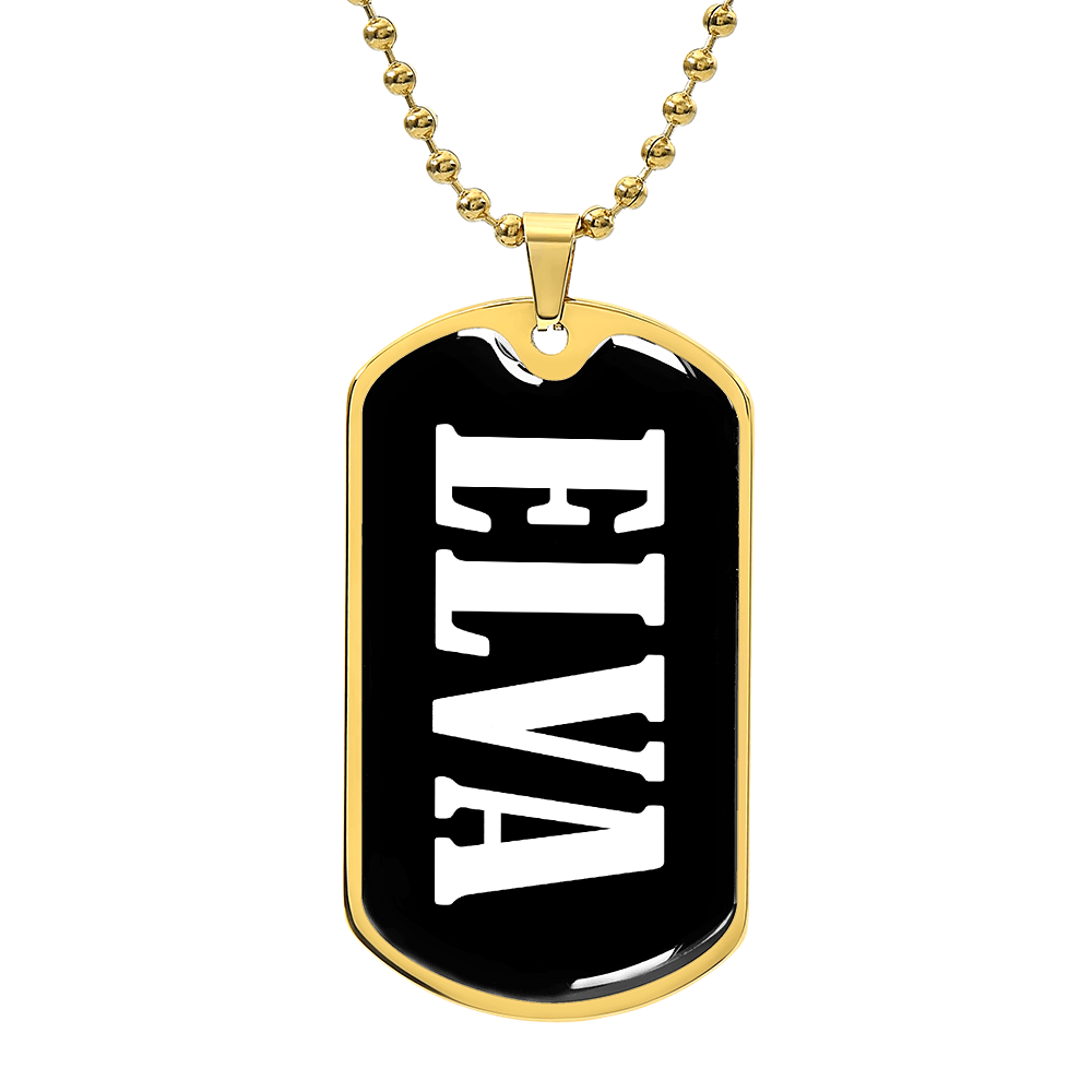 Elva v03 - 18k Gold Finished Luxury Dog Tag Necklace