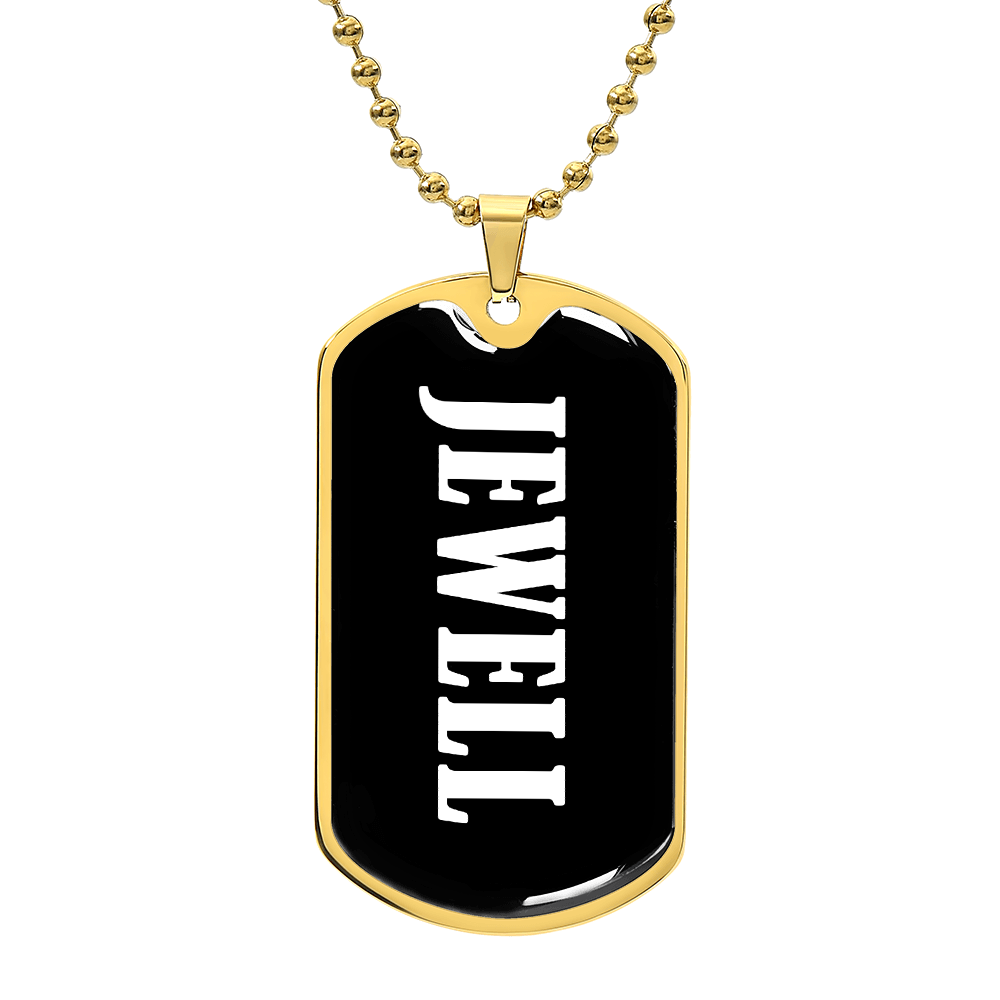 Jewell v03 - 18k Gold Finished Luxury Dog Tag Necklace