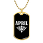 April v03a - 18k Gold Finished Luxury Dog Tag Necklace
