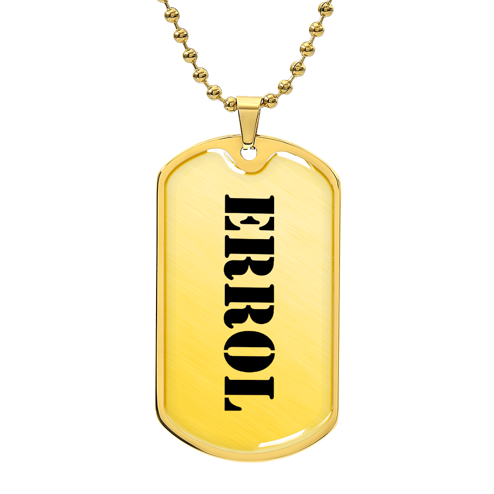 Errol - 18k Gold Finished Luxury Dog Tag Necklace