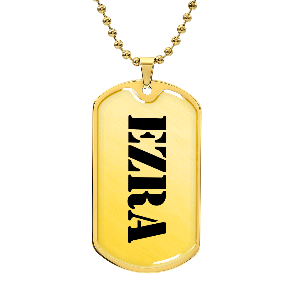 Ezra - 18k Gold Finished Luxury Dog Tag Necklace