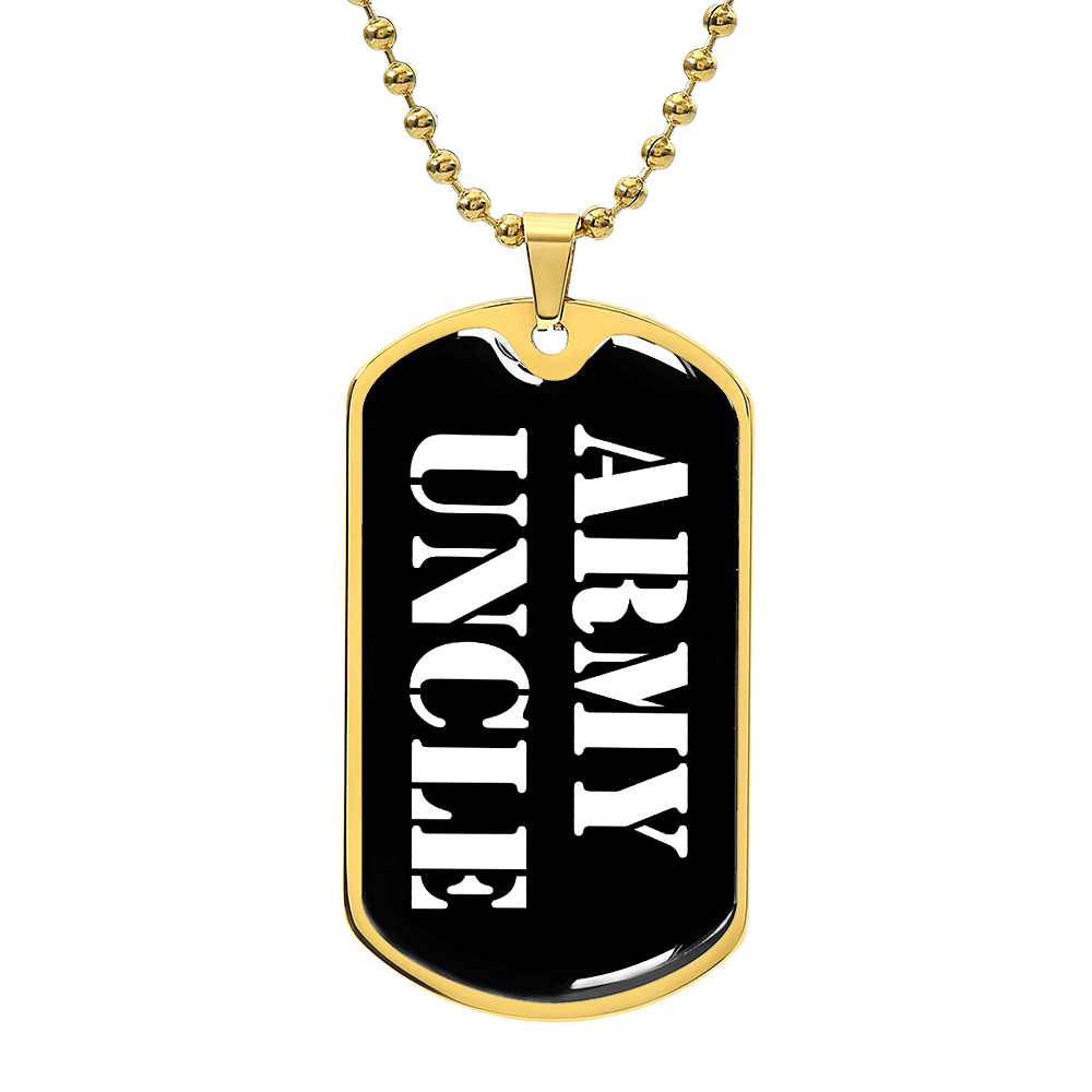 Army Uncle v3 - 18k Gold Finished Luxury Dog Tag Necklace