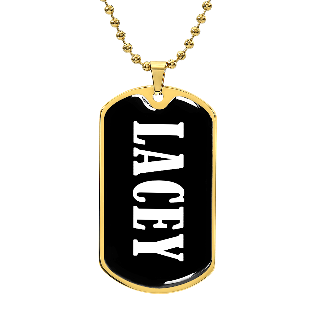 Lacey v03 - 18k Gold Finished Luxury Dog Tag Necklace