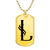 Initial L v001-31 - 18k Gold Finished Luxury Dog Tag Necklace