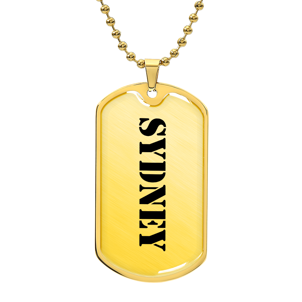 Sydney - 18k Gold Finished Luxury Dog Tag Necklace