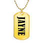 Jayne v01 - 18k Gold Finished Luxury Dog Tag Necklace