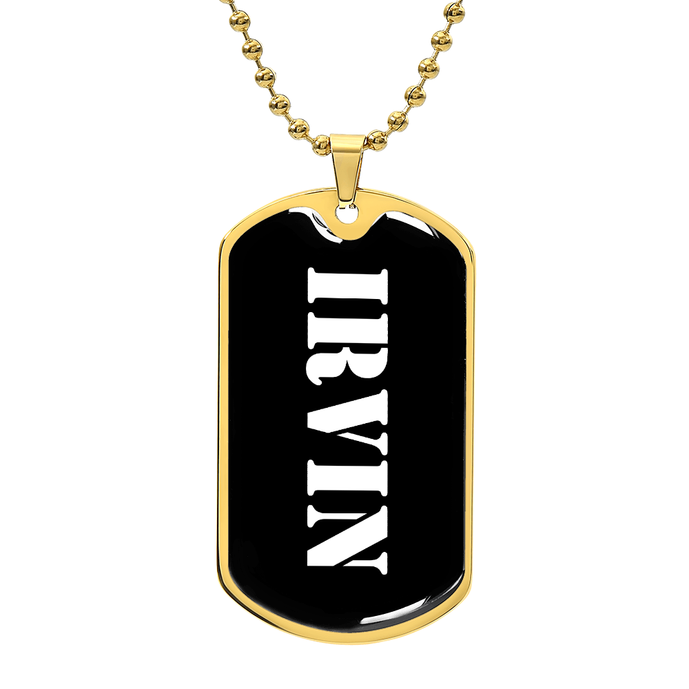 Irvin v3 - 18k Gold Finished Luxury Dog Tag Necklace