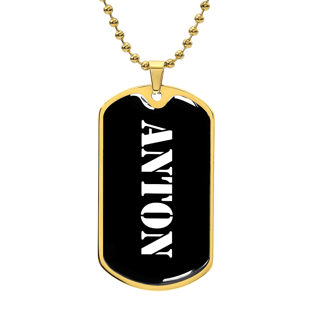 Anton v3 - 18k Gold Finished Luxury Dog Tag Necklace