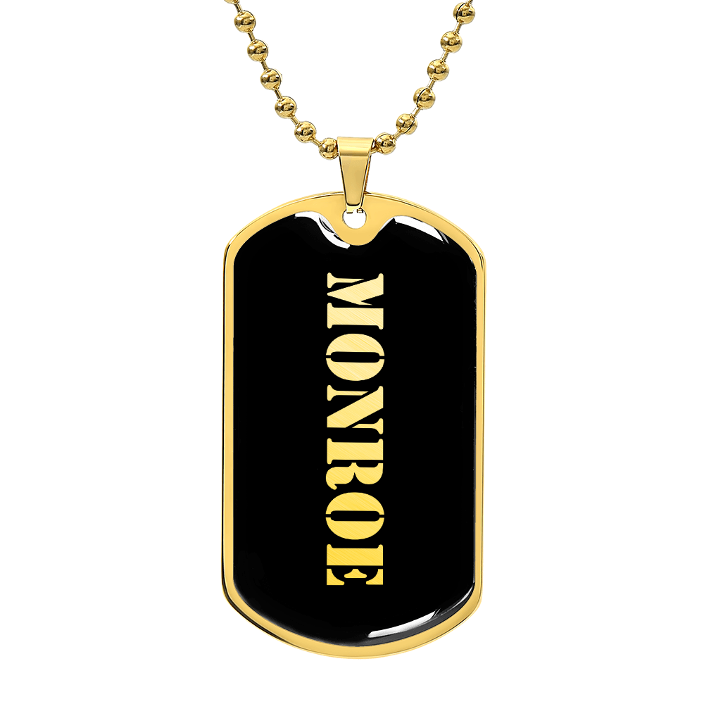Monroe v2 - 18k Gold Finished Luxury Dog Tag Necklace