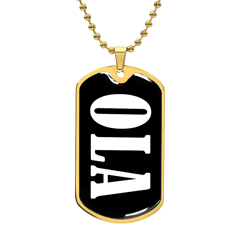 Ola v03 - 18k Gold Finished Luxury Dog Tag Necklace