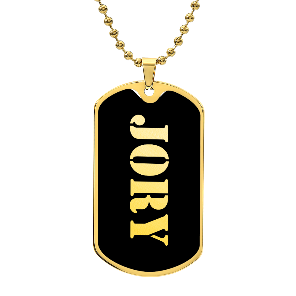 Jory v2 - 18k Gold Finished Luxury Dog Tag Necklace