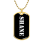 Shane v3 - 18k Gold Finished Luxury Dog Tag Necklace