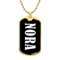 Nora v01w - 18k Gold Finished Luxury Dog Tag Necklace