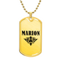 Marion v01a - 18k Gold Finished Luxury Dog Tag Necklace