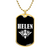 Helen v03a - 18k Gold Finished Luxury Dog Tag Necklace