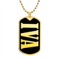 Iva v02 - 18k Gold Finished Luxury Dog Tag Necklace