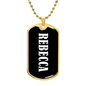 Rebecca v01w - 18k Gold Finished Luxury Dog Tag Necklace