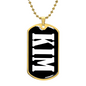 Kim v01w - 18k Gold Finished Luxury Dog Tag Necklace