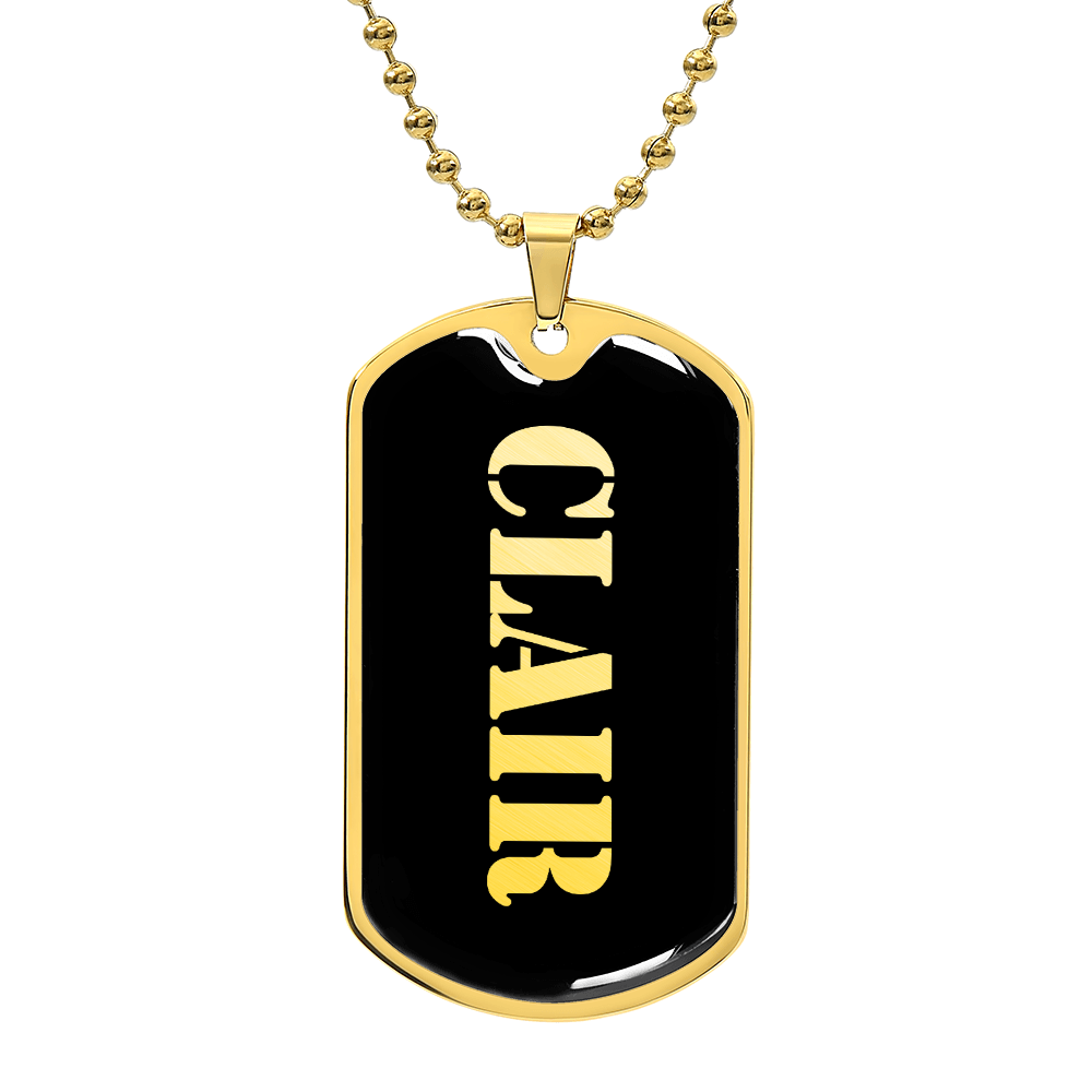 Clair v2 - 18k Gold Finished Luxury Dog Tag Necklace
