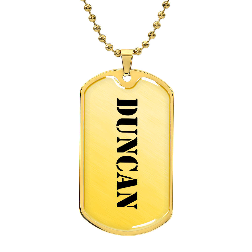 Duncan - 18k Gold Finished Luxury Dog Tag Necklace