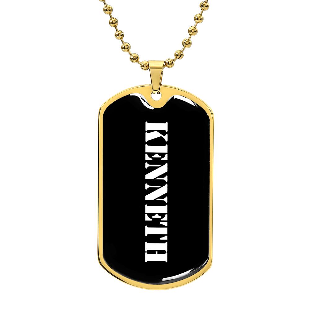Kenneth v3 - 18k Gold Finished Luxury Dog Tag Necklace