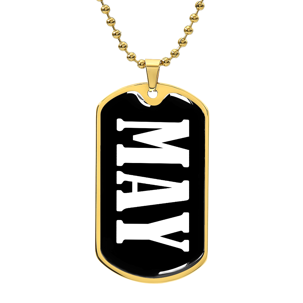 May v03 - 18k Gold Finished Luxury Dog Tag Necklace