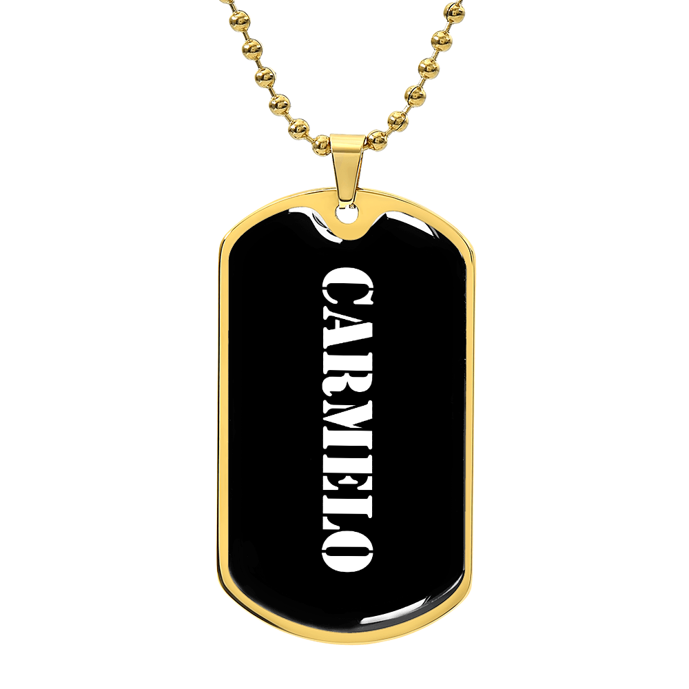 Carmelo v3 - 18k Gold Finished Luxury Dog Tag Necklace