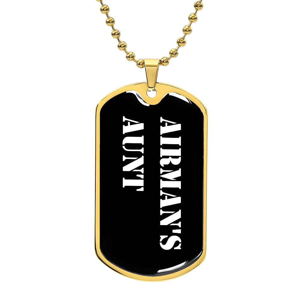 Airman's Aunt v3 - 18k Gold Finished Luxury Dog Tag Necklace